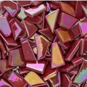 פסיפס זכוכית שבורה אדום פנינה